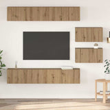TV Cabinet Set Wall-mounted 6 pcs Artisan Oak Engineered Wood 3393161