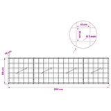Gabion with 5 mm Wire and 10x10 cm Mesh 200x10x50 cm 3464902