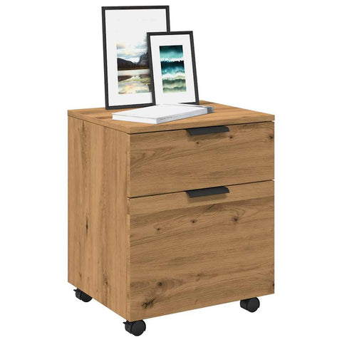 ZNTS Mobile File Cabinet with Wheels Artisan Oak 45x38x54 cm Engineered Wood 856950