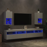 TV Cabinets with LED Lights 2 pcs White 30.5x30x60 cm 836988