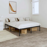 Metal Bed Frame without Mattress Black 140x190cm 350846