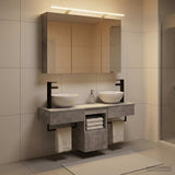 Bathroom Cabinet Set 4 pcs Concrete Grey Engineered Wood 3406258
