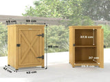 Wooden Garden Shed, Garden Tool Storage Shed with Metal Top and Shelf, Light Brown T3398P549444
