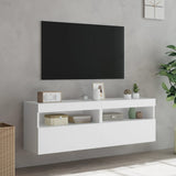 TV Wall Cabinets with LED Lights 2 pcs White 60x30x40 cm 837184