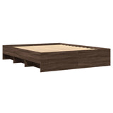 Bed Frame without Mattress Brown Oak 150x200 cm King Size Engineered Wood 3295652