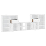 5 Piece TV Units with Storage ODDA White Solid Wood Pine 3365371