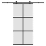 Sliding Door with Hardware Set 102,5x205 cm Tempered Glass&Aluminium 3332964