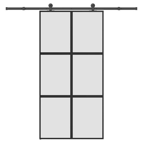 Sliding Door with Hardware Set 102,5x205 cm Tempered Glass&Aluminium 3332964