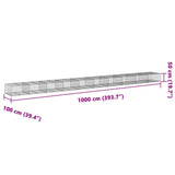 Gabion Basket with Cover 1000x100x50 cm Galvanised Iron 3295187