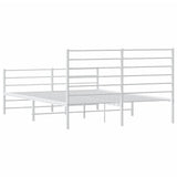 Metal Bed Frame without Mattress with Footboard White 120x200cm 352384