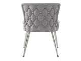 Velvet dining chair, set of 2, luxurious living room/bedroom lounge chair with four silver-colored N606P389327G