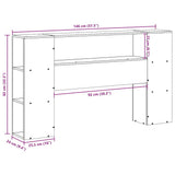 Headboard with Storage White 140 cm Solid Wood Pine 855631