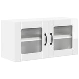 Wall Glass Cabinet LUCCA High Gloss White 80 x 31 x 40 cm 884949