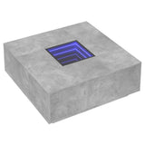 ZNTS Coffee Table with Infinity LED Concrete Grey 100x100x40 cm 3284045