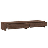 Monitor Stand with Drawers Brown Oak 100x27x15 cm Engineered Wood 854676