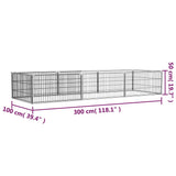 8-Panel Dog Playpen Black 100x50 cm Powder-coated Steel 3115967