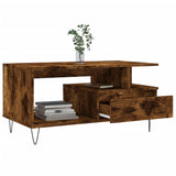 Coffee Table Smoked Oak 90x49x45 cm Engineered Wood 831025