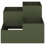Garden Planter Olive green 80 x 80 x 60 cm Steel 865858