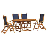 5 Piece Garden Dining Set Solid Wood Acacia and Textilene 3279308