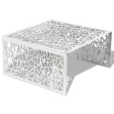 ZNTS Coffee Table Silver Geometric Openwork Design Aluminium 242328