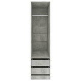 Wardrobe with Drawers Concrete Grey 50x50x200 cm Engineered Wood 800616