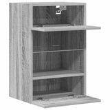 Wall Cabinets with LED Lights for TV 2 pcs Grey Sonoma 40x30x60.5 cm 837089