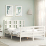 Bed Frame without Mattress White Small Double Solid Wood 3194087