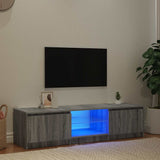 TV Cabinet with LED Lights Grey Sonoma 140x40x36 cm 822682