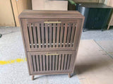 60cm walnut shoe cabinet, medieval modern independent shoe cabinet, fence shoe cabinet with 2 flip W6296P537615
