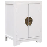 Bedside Cabinet White 38x28x52 cm Paulownia Wood 284073