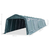 Removable Livestock Tent PVC 550 g/m 3.3x16 m Dark Green 3055651