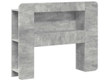 Headboard Cabinet with Storage Concrete Grey Engineered Wood 8001249