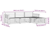 Outdoor Sofa Set 4 pcs White 189.5 x 122.5 x 73 cm 3391624