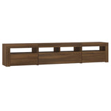 TV Cabinet with LED Lights Brown Oak 210x35x40 cm 3152737