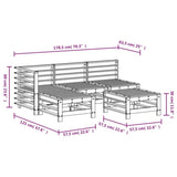 ZNTS 5 Piece Garden Lounge Set White Solid Wood Pine 3186558