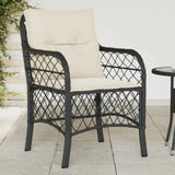 Garden Chairs with Cushions 2 pcs Black Poly Rattan 365152