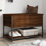 Storage Bench Brown Oak 70x42.5x47 cm Engineered Wood 839022