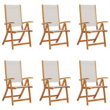 Folding Garden Chairs 6 pcs Solid Wood Acacia and Textilene 3279239