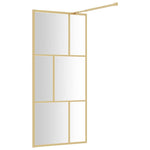 Walk-in Shower Wall with Clear ESG Glass Gold 90x195 cm 154955