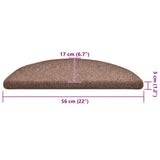 Stair Mats 30 pcs 56x17x3 cm Brown Half Round 3365744