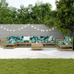 ZNTS 10 Piece Garden Sofa Set Impregnated Wood Pine 3250639