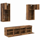 TV Wall Units with LED Old Wood Engineered Wood 3402980