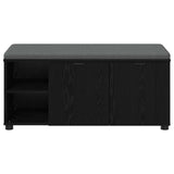 Hall Bench with Cushion with Shelf Black Oak 100 x 38 x 46 cm 891513