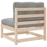 Garden Sofas Armless with Cushions 2 pcs Solid Wood Pine 838085