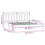3100589 Bed Frame without Mattress Solid Wood 140x200 cm