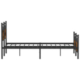 Bed Frame without Mattress Smoked Oak 140x190 cm Engineered Wood 4106761