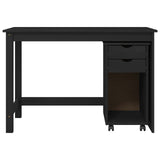 Desk Cabinet Set 2 pcs Black Solid Pine Wood 3438778