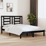 Bed Frame without Mattress Black 140x190 cm Solid Wood Pine 3104332