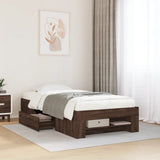 Bed Frame without Mattress Brown Oak 90x190 cm Single Engineered Wood 3295526