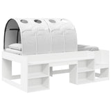 Bed Frame with Tunnel with Shelf 3 pcs White Engineered Wood 3423623